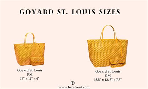 goyard saint louis bag price|Goyard tote bag size comparison.